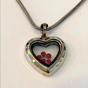 💐5/25 PH heart red crystal stone pendant charm